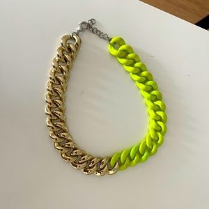 Gold and neon chain necklace